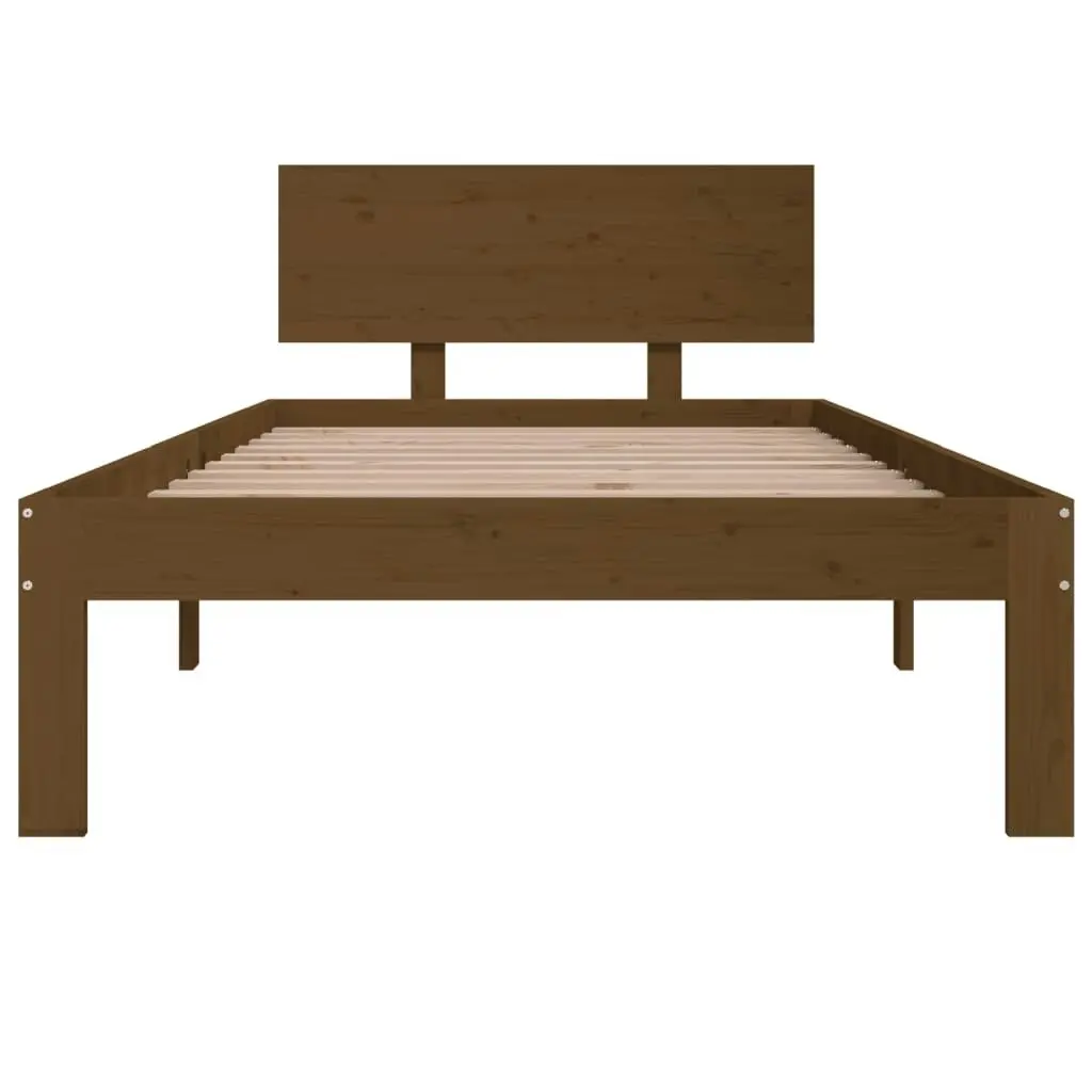 Bed Frame Honey Brown Solid Wood 92x187 cm Single Size 810463