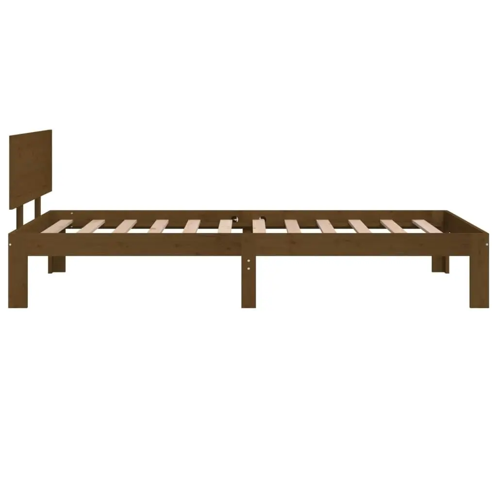 Bed Frame Honey Brown Solid Wood 92x187 cm Single Size 810463