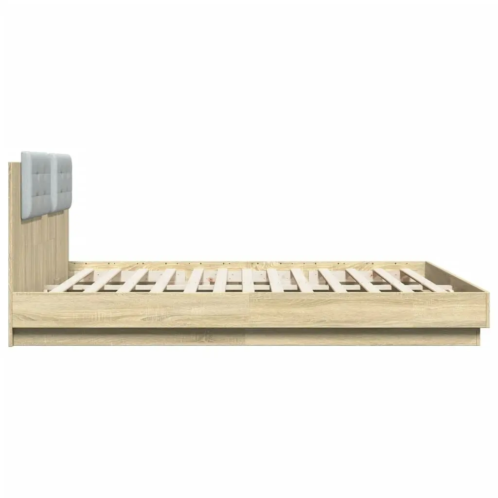 Bed Frame without Mattress Sonoma Oak 183x203 cm King 3209900