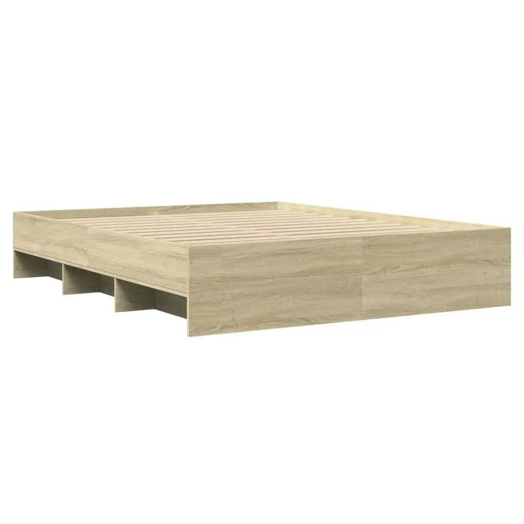 Bed Frame Sonoma Oak 150x200 cm Engineered Wood 3295648