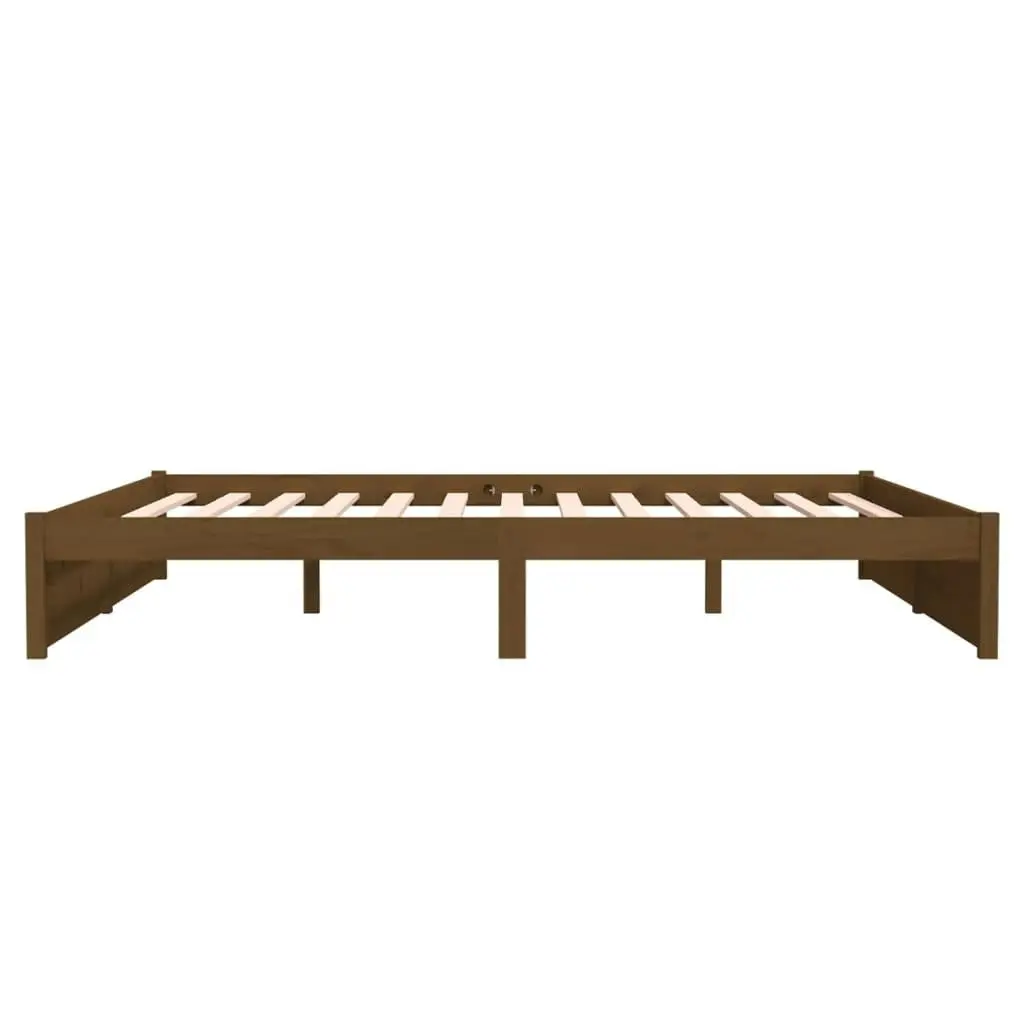 Bed Frame Honey Brown Solid Wood 183x203 cm King Size 814967