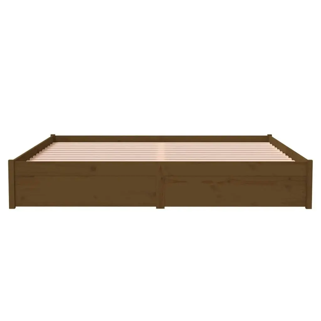 Bed Frame Honey Brown Solid Wood 183x203 cm King Size 814967