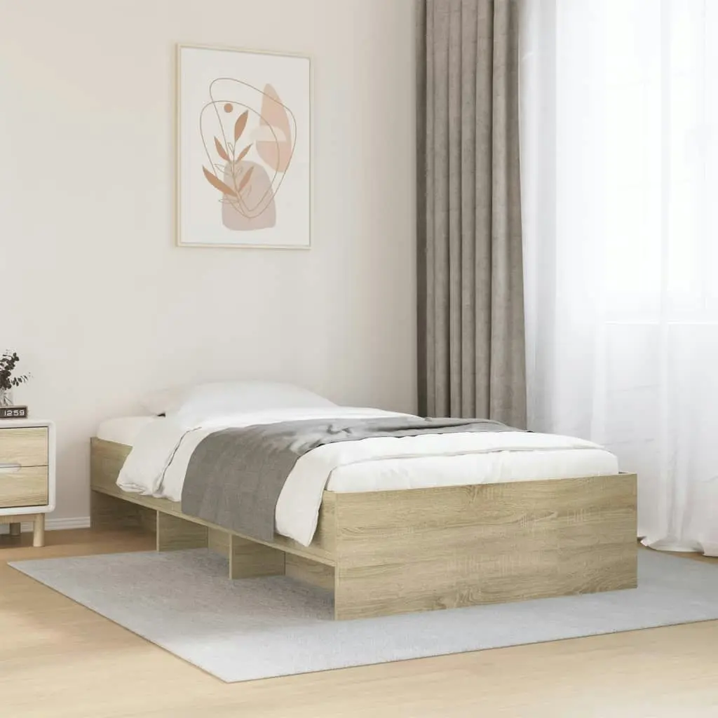 Bed Frame Sonoma Oak 90x190 cm Engineered Wood 3295704