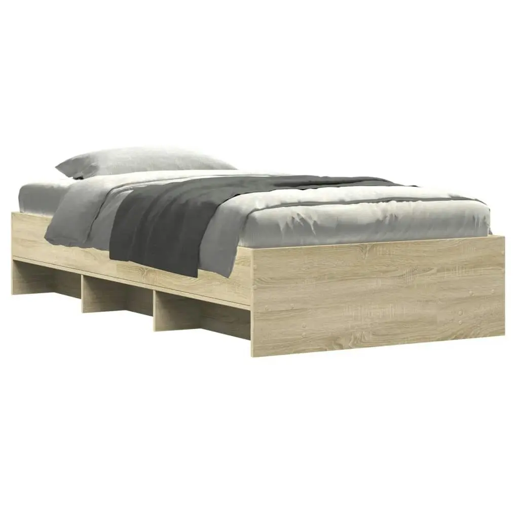 Bed Frame Sonoma Oak 90x190 cm Engineered Wood 3295704