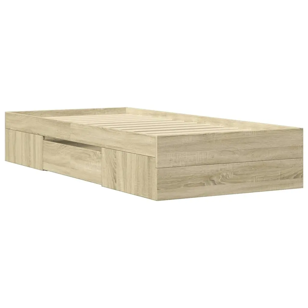 Bed Frame Sonoma Oak 90x190 cm Engineered Wood 3295522