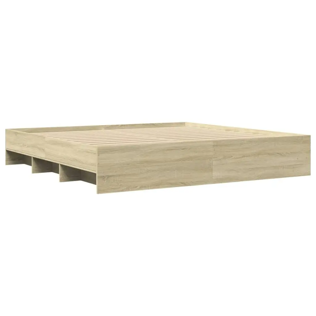 Bed Frame Sonoma Oak 183x203 cm King Size Engineered Wood 3295634