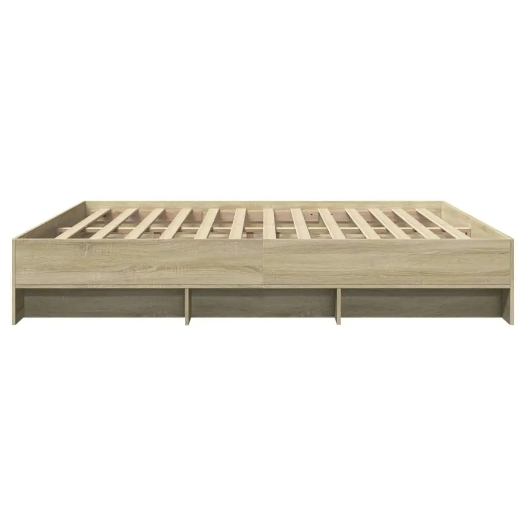 Bed Frame Sonoma Oak 183x203 cm King Size Engineered Wood 3295634