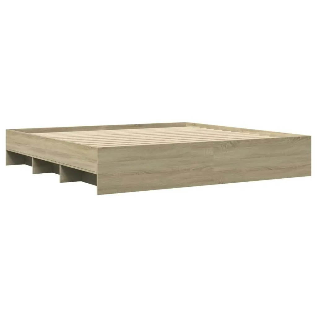 Bed Frame Sonoma Oak 183x203 cm King Size Engineered Wood 3295634