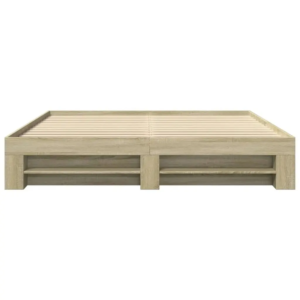 Bed Frame without Mattress Sonoma Oak 183x203 cm King Engineered Wood 3295452