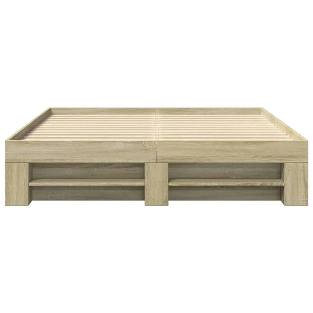 Bed Frame Sonoma Oak 150x200 cm Engineered Wood 3295466