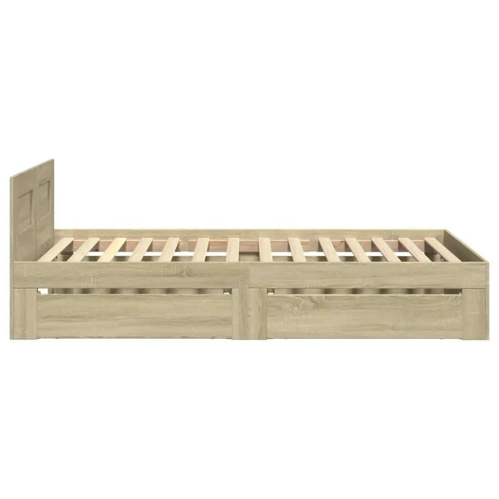 Bed Frame with Headboard Sonoma Oak 90x190 cm Engineered Wood 3295613