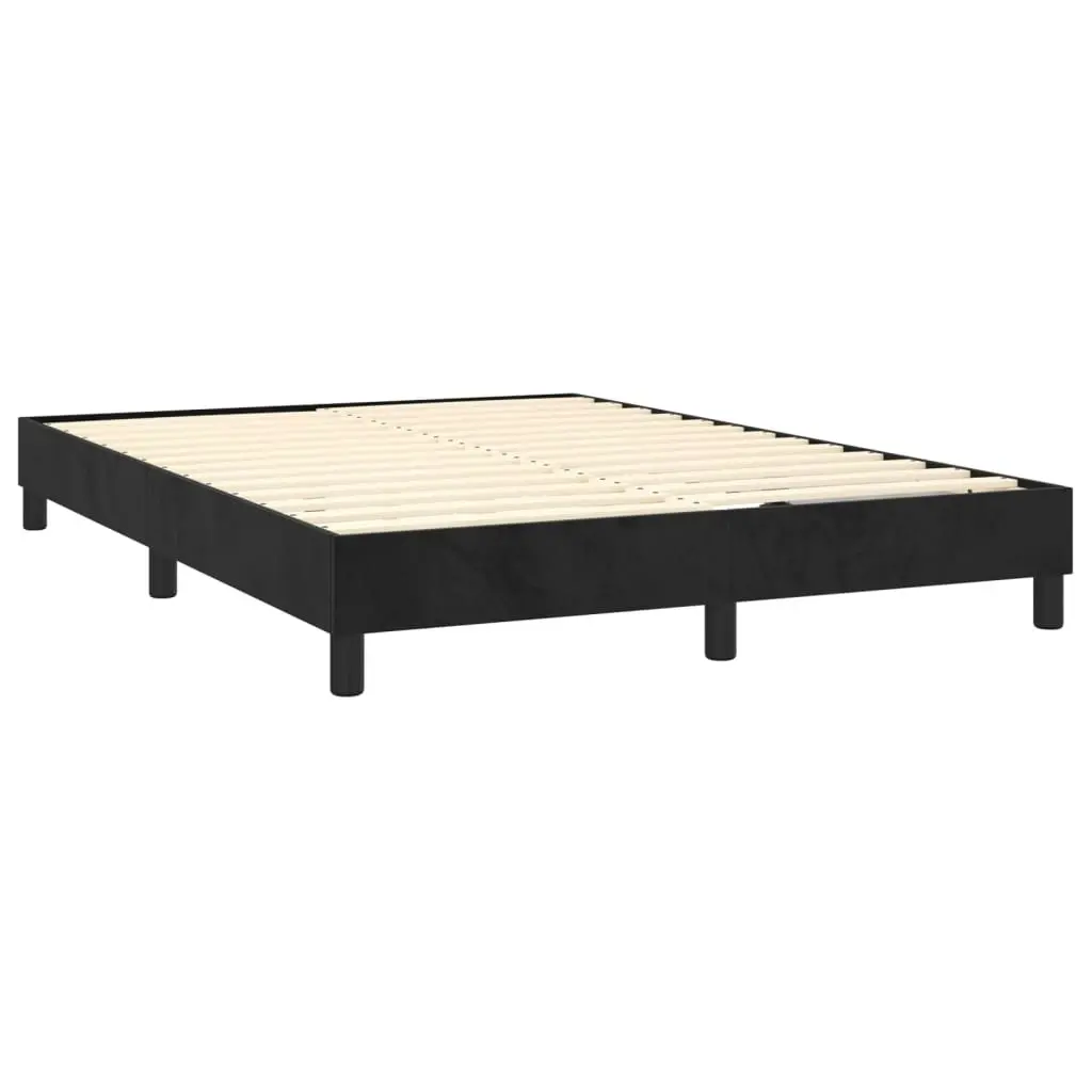 Box Spring Bed with Mattress Black 137x187 cm Double Size Velvet 3144365