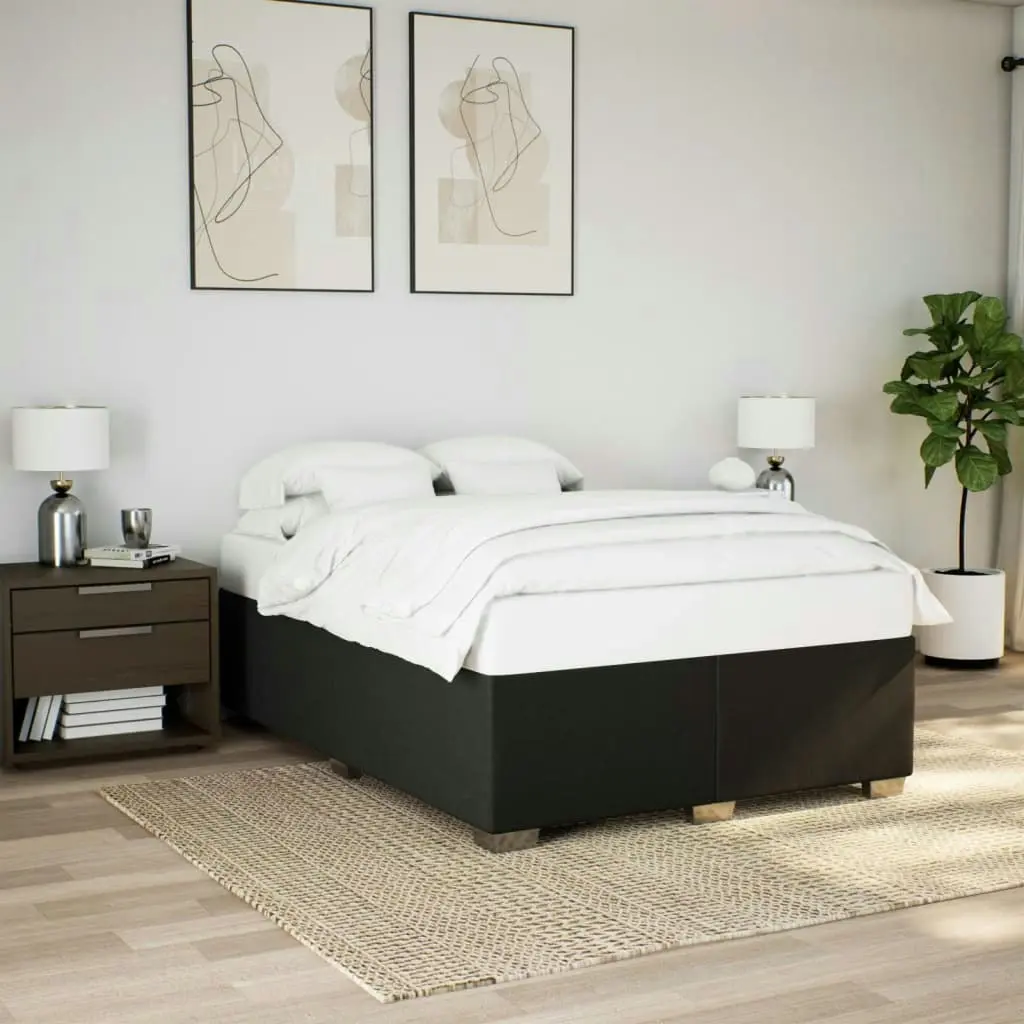 Bed Frame without Mattress Black Double Fabric 3284529