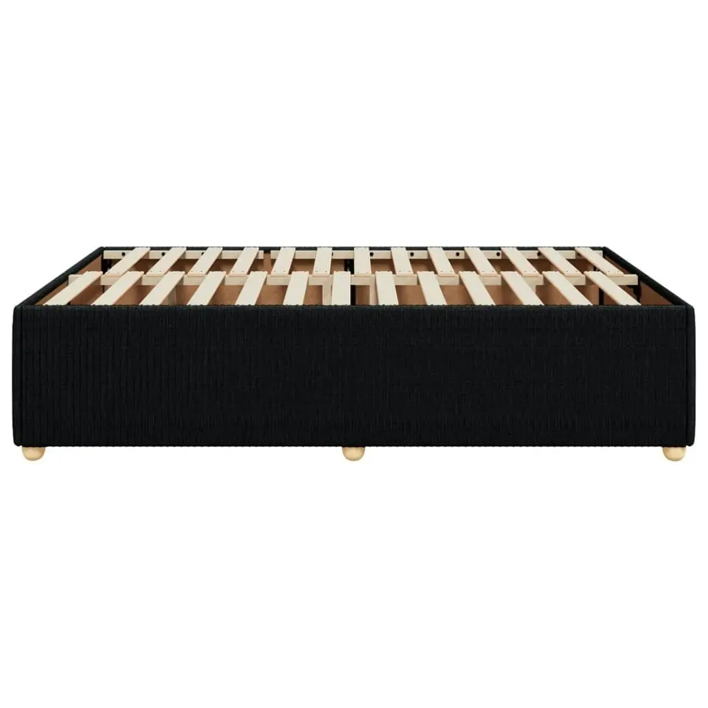 Bed Frame without Mattress Black Double Fabric 3285077