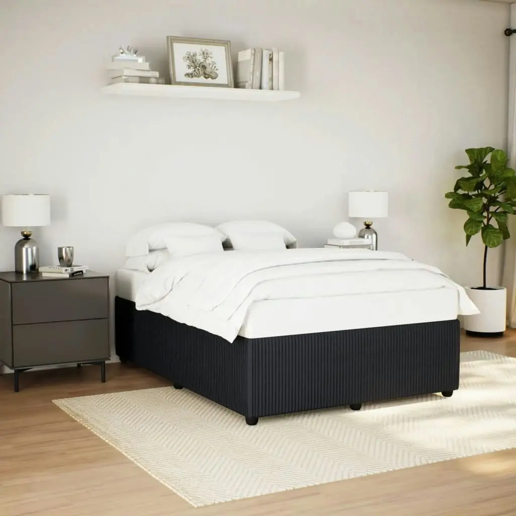 Bed Frame without Mattress Black Double Velvet 3285085