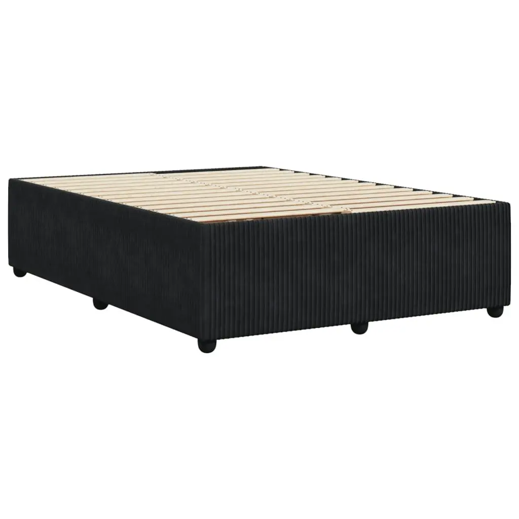 Bed Frame without Mattress Black Double Velvet 3285085