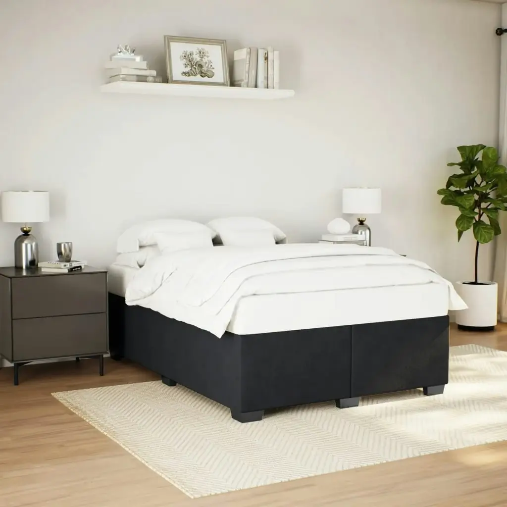 Bed Frame without Mattress Black??Double Velvet 3284684