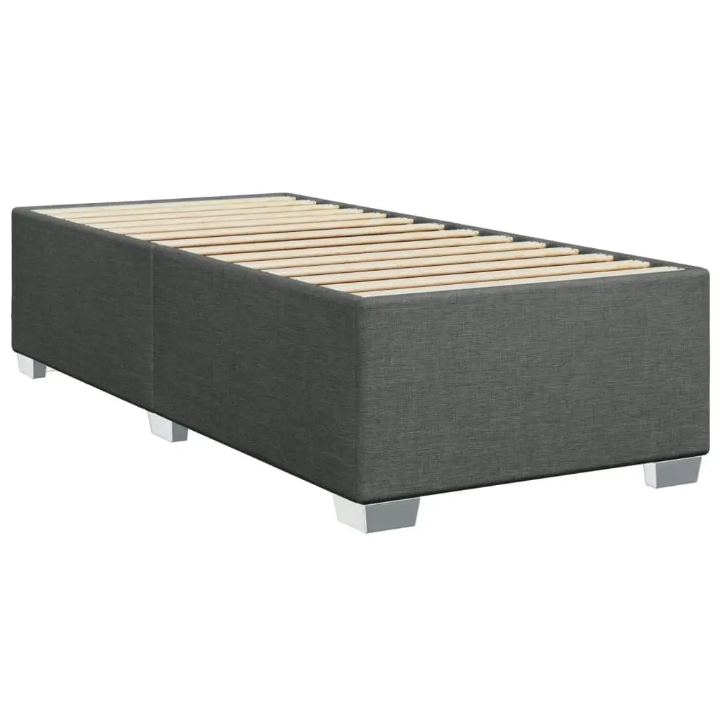 Bed Frame without Mattress Dark Grey 90x190 cm Fabric 3284437