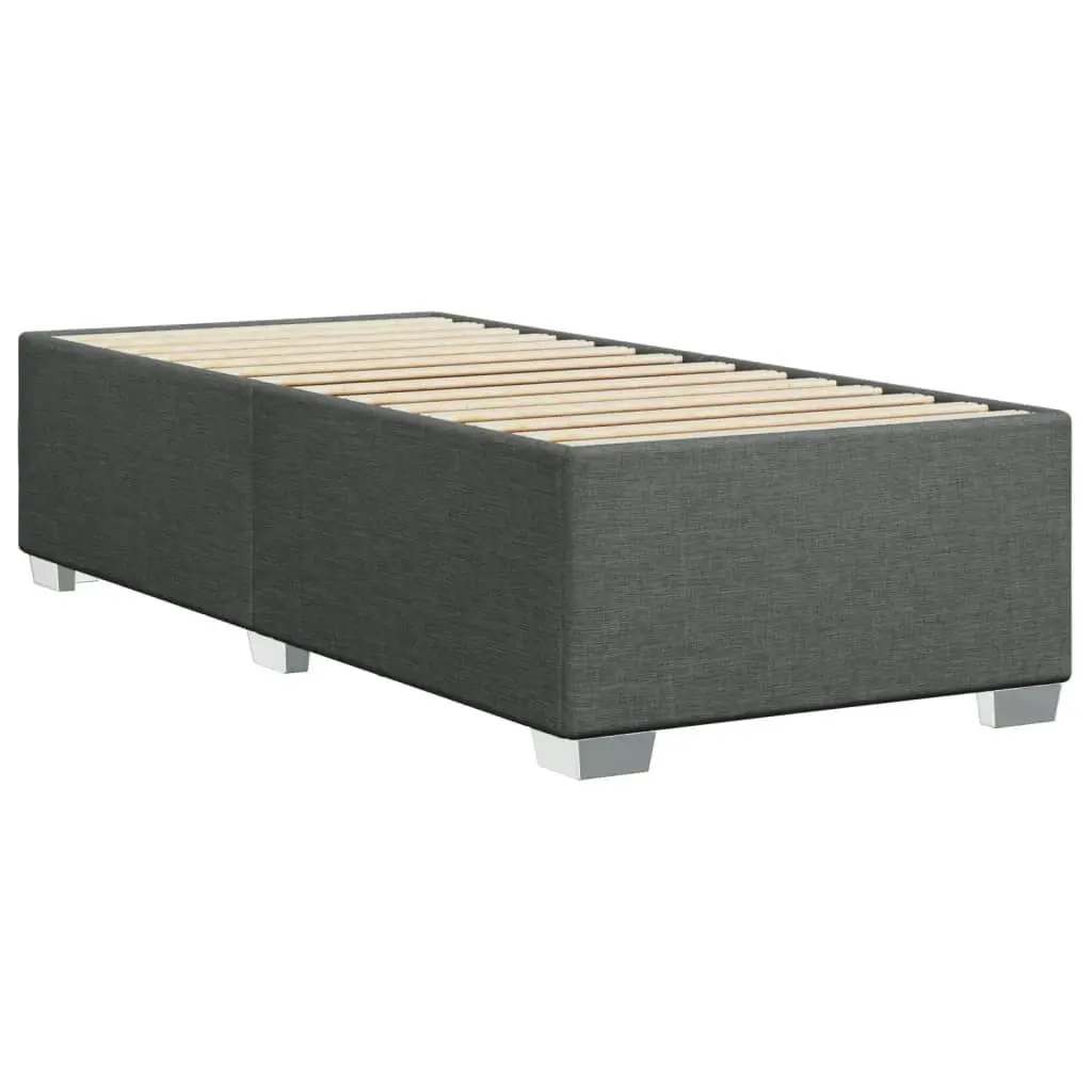 Bed Frame without Mattress Dark Grey 90x190 cm Fabric 3284437