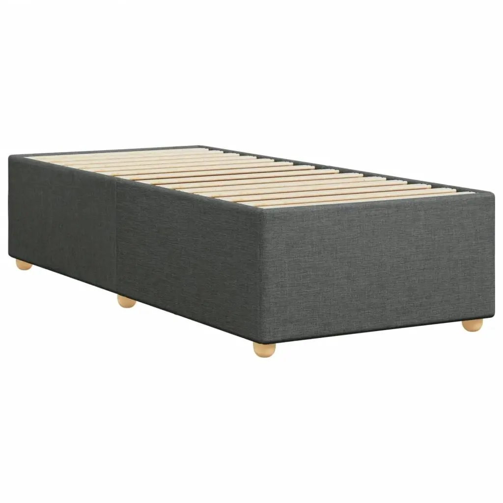 Bed Frame without Mattress Dark Grey 90x190 cm Fabric 3284782