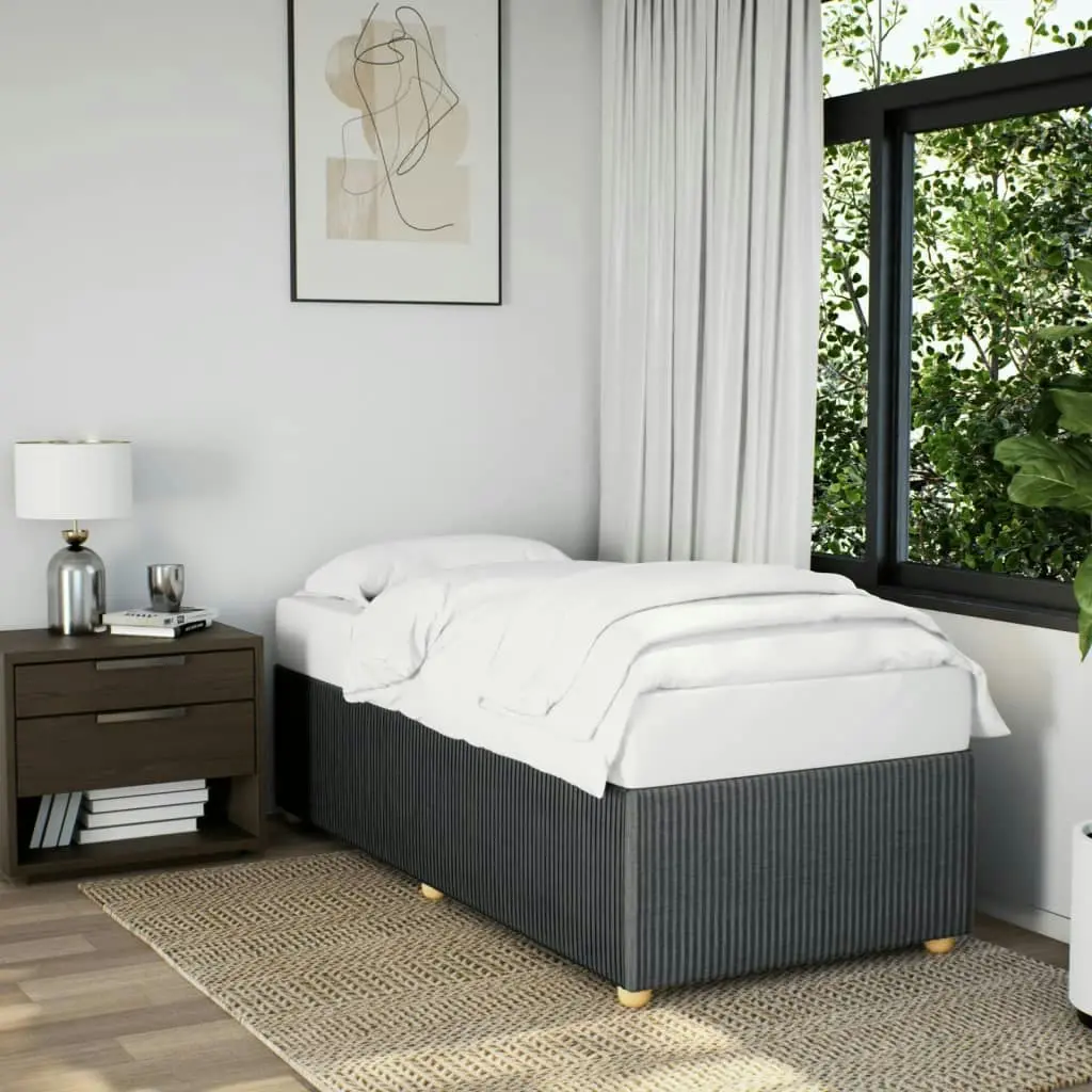 Bed Frame without Mattress Dark Grey 90x190 cm Fabric 3284901