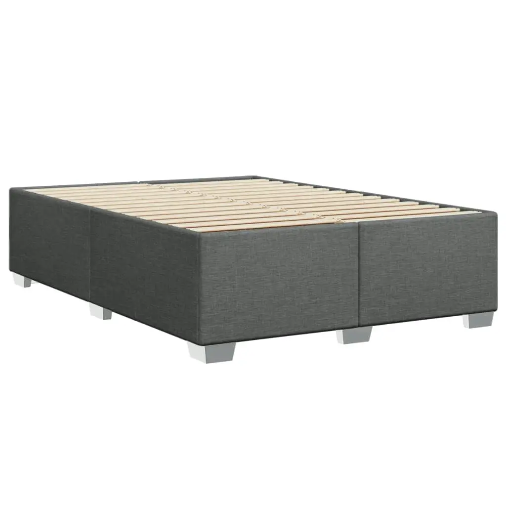 Bed Frame without Mattress Dark Grey Double Fabric 3284528