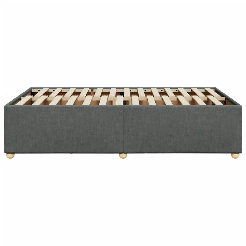 Bed Frame without Mattress Dark Grey Double Fabric 3284786