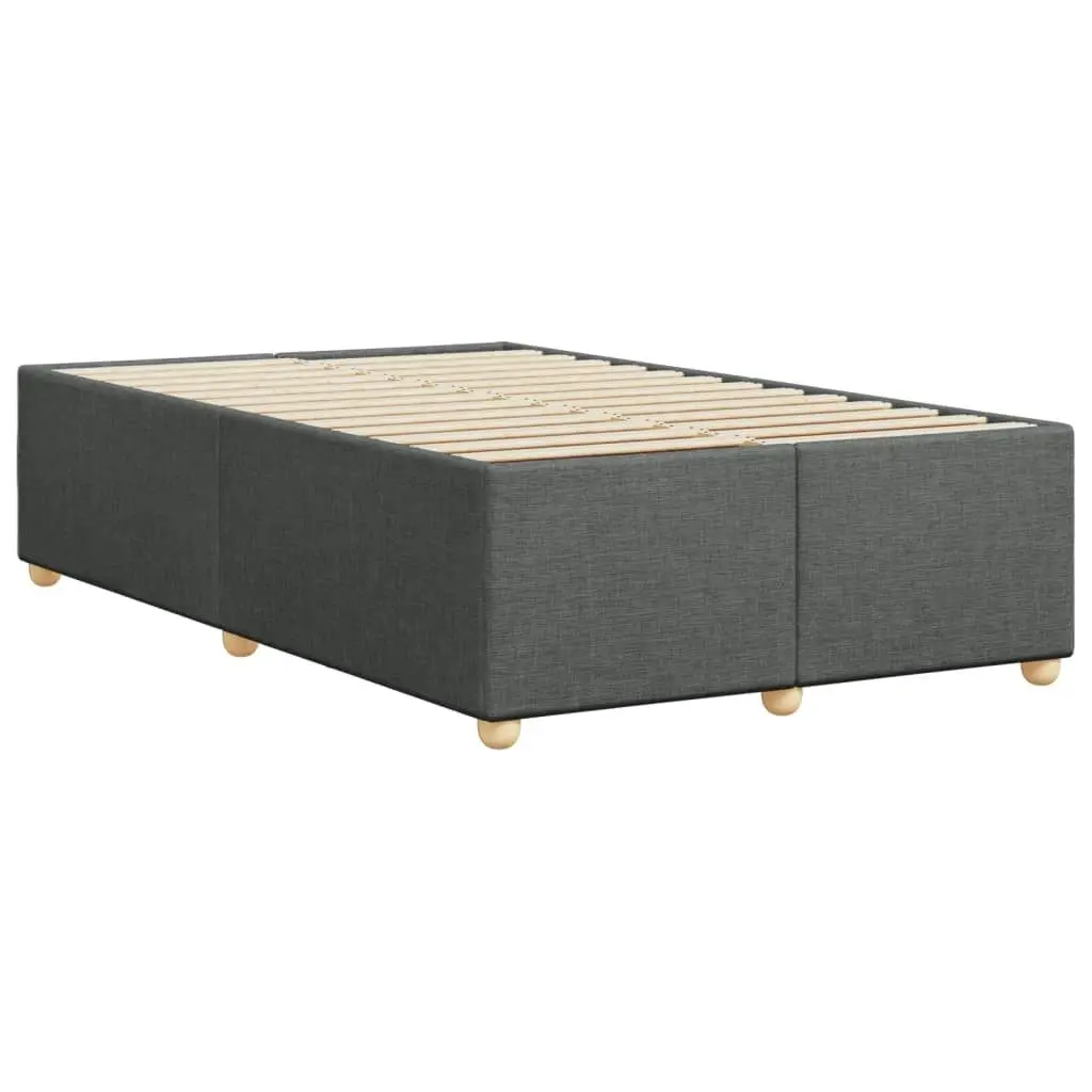 Bed Frame without Mattress Dark Grey Double Fabric 3284786