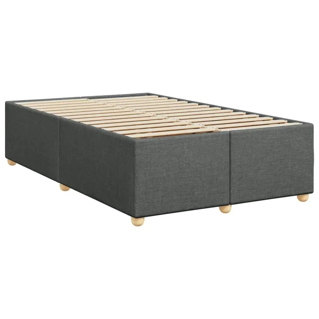 Bed Frame without Mattress Dark Grey Double Fabric 3284786