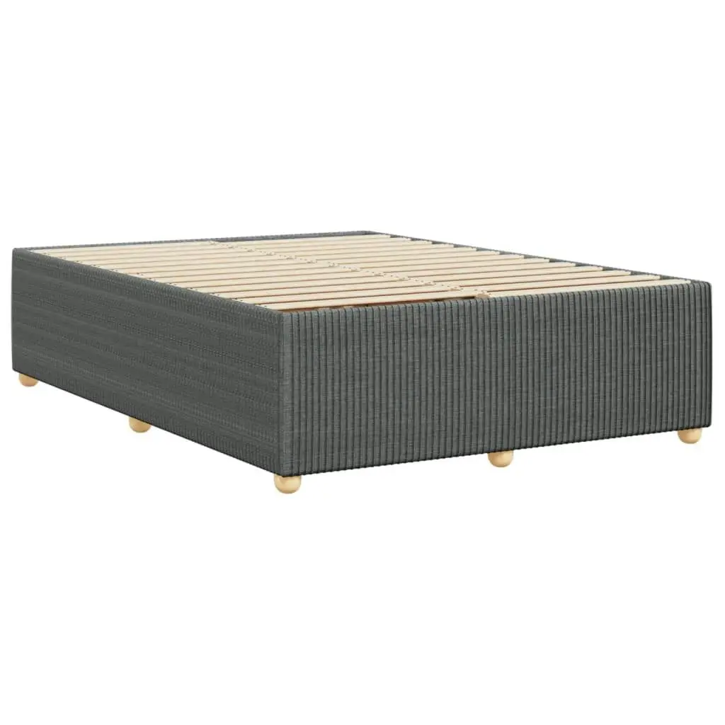 Bed Frame without Mattress Dark Grey Double Fabric 3285076