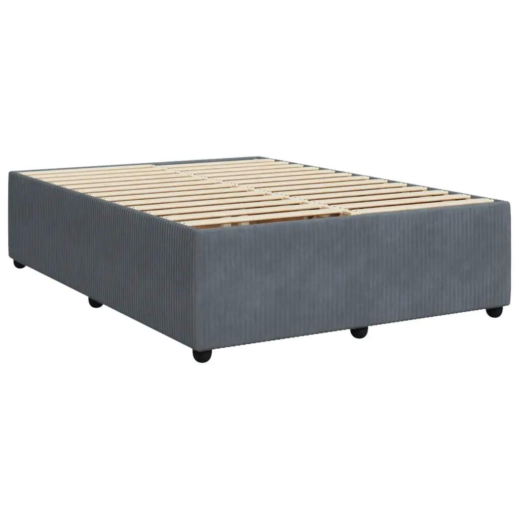 Bed Frame without Mattress Dark Grey Double Velvet 3285084