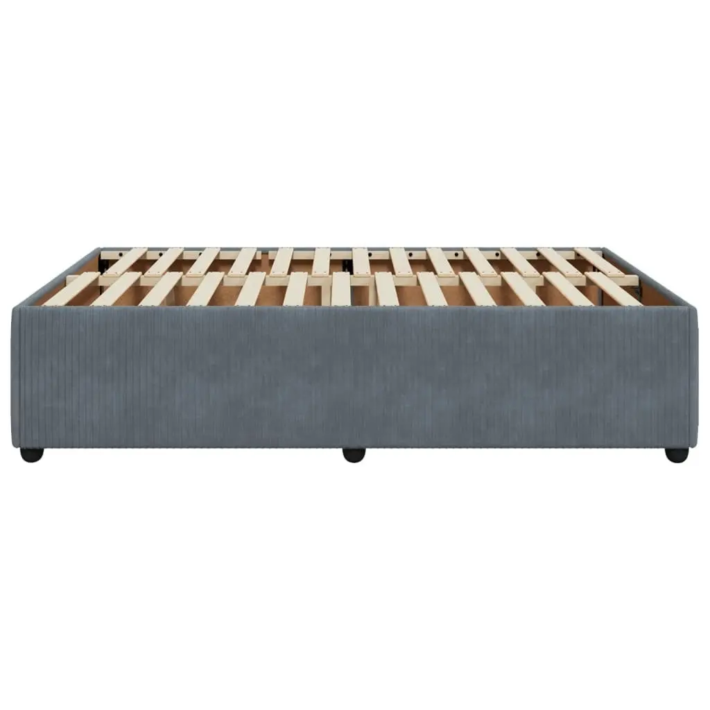 Bed Frame without Mattress Dark Grey Double Velvet 3285084