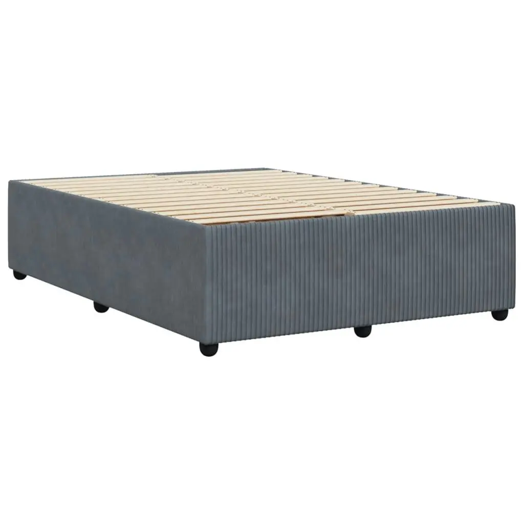 Bed Frame without Mattress Dark Grey Double Velvet 3285084