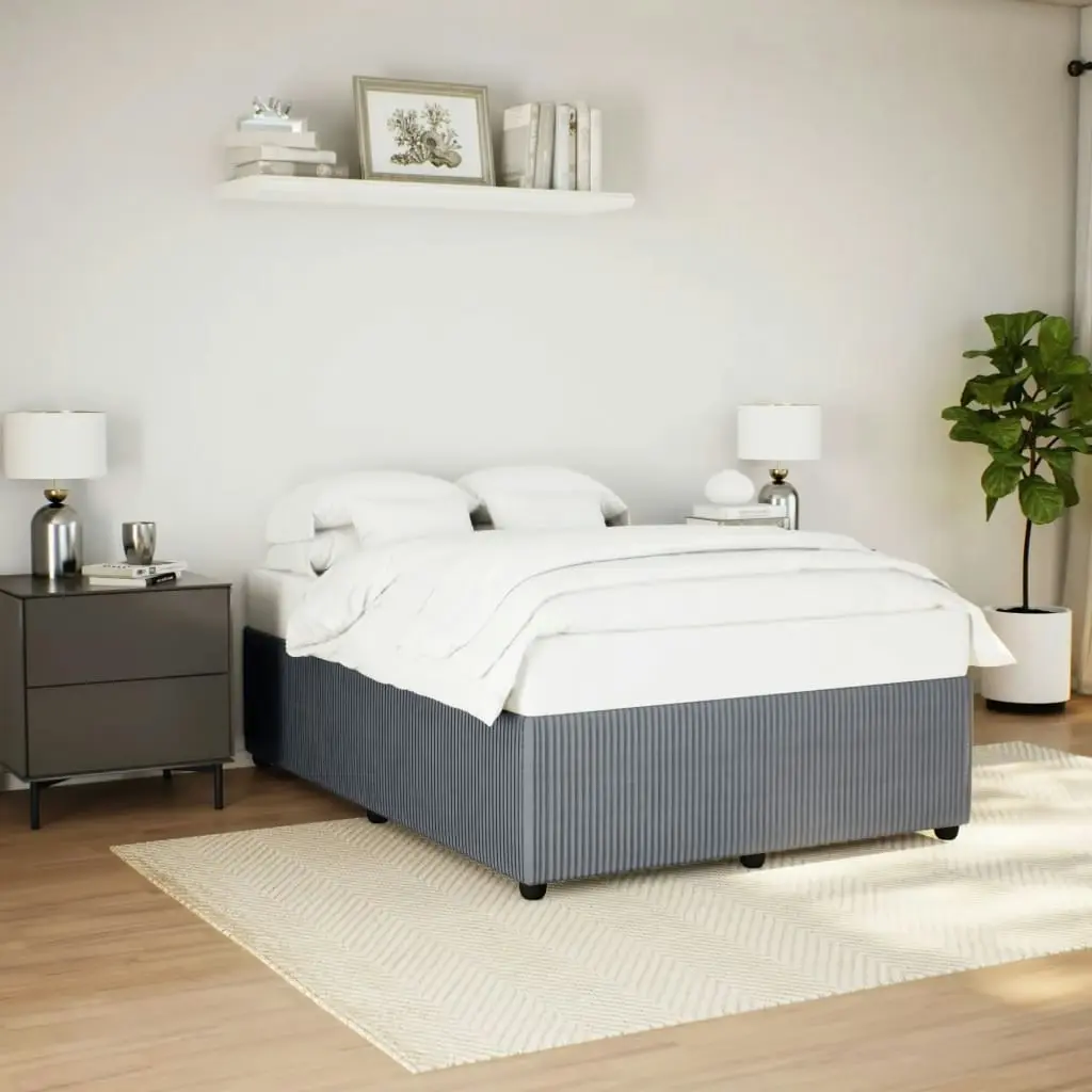 Bed Frame without Mattress Dark Grey Double Velvet 3285084