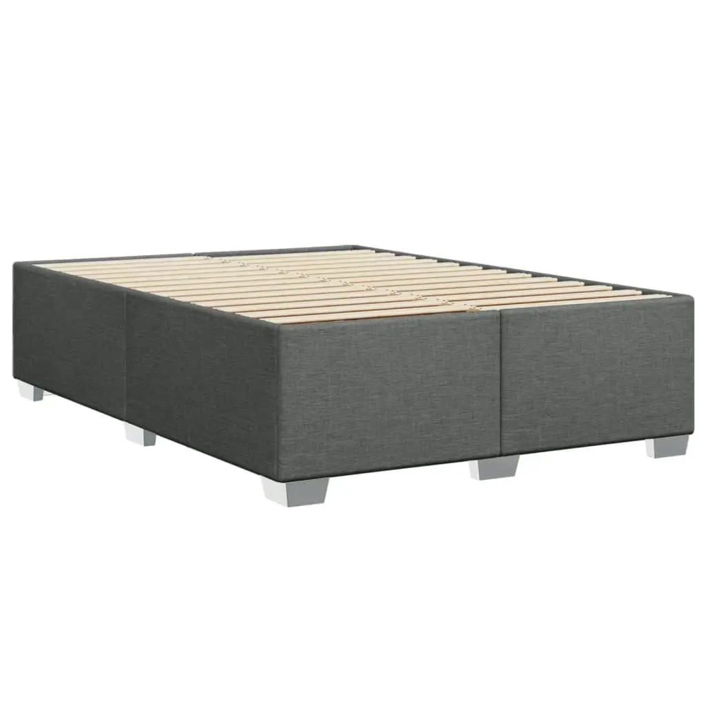 Bed Frame without Mattress Dark Grey Queen Fabric 3284530