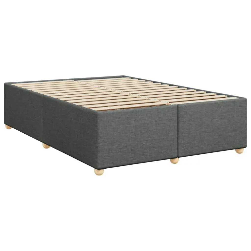 Bed Frame without Mattress Dark Grey Queen Fabric 3284788