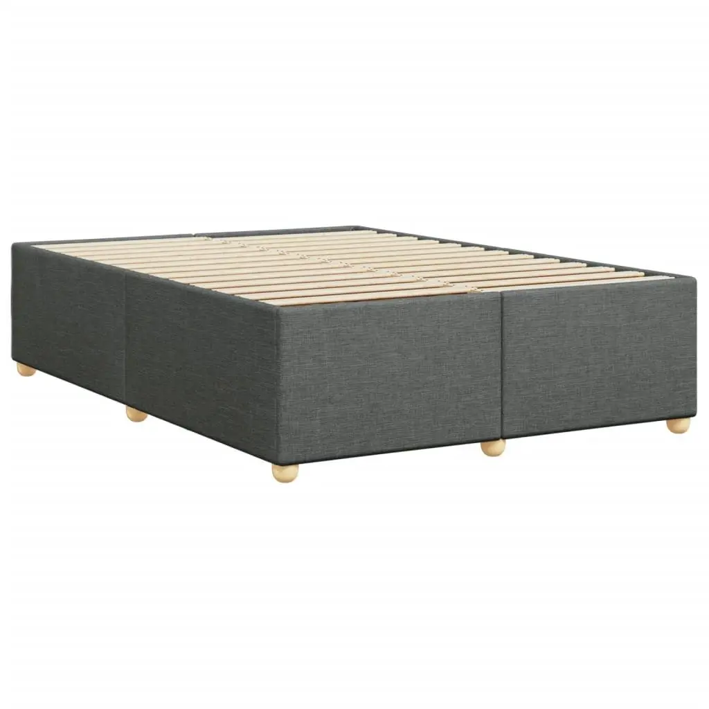 Bed Frame without Mattress Dark Grey Queen Fabric 3284788