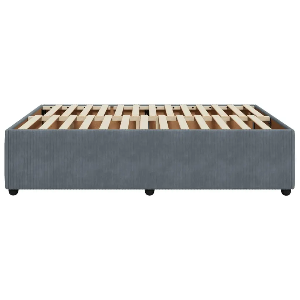 Bed Frame without Mattress Dark Grey Queen Velvet 3285086