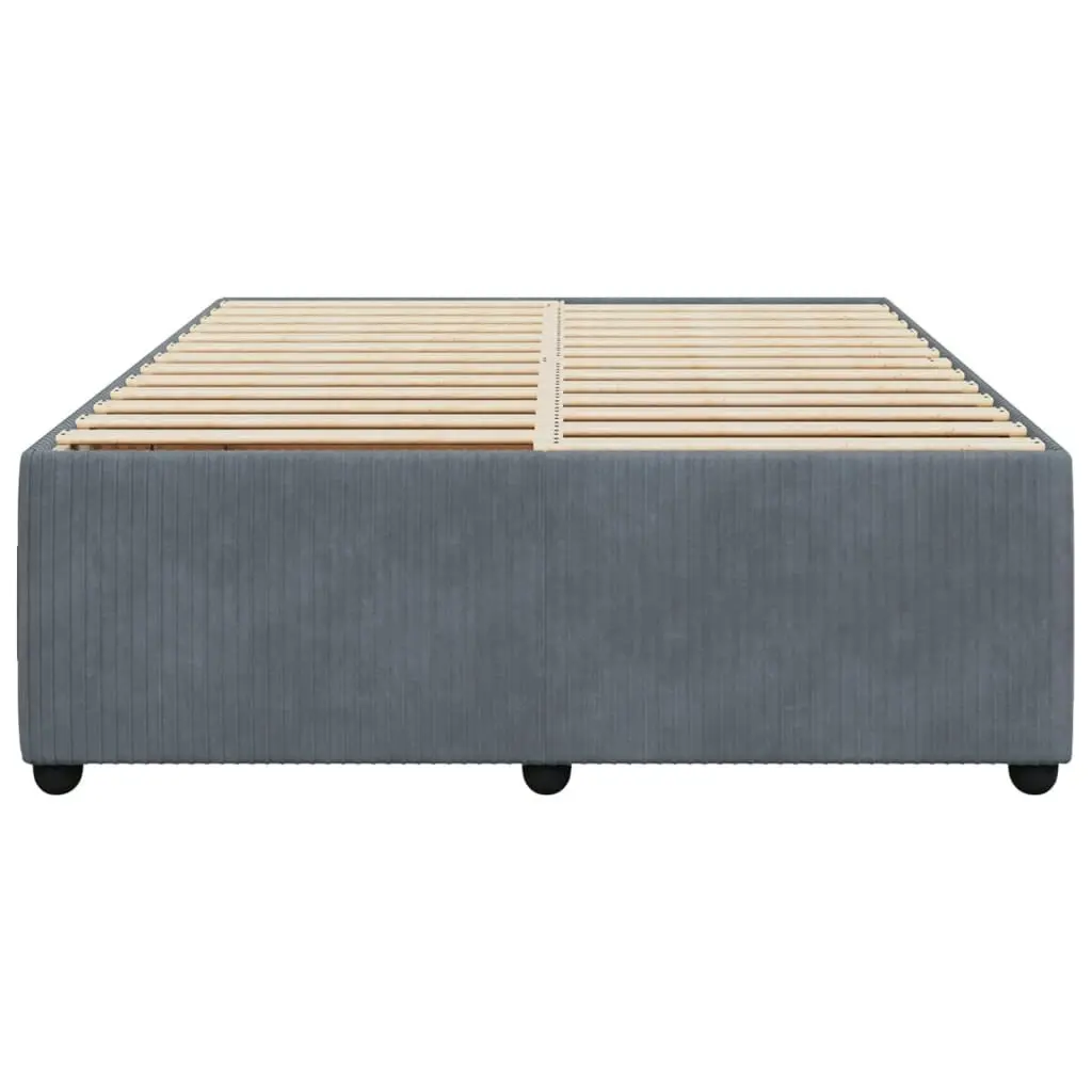 Bed Frame without Mattress Dark Grey Queen Velvet 3285086