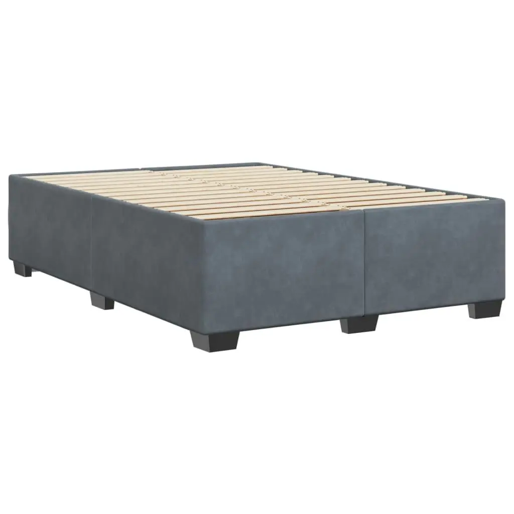 Bed Frame without Mattress Dark Grey??Double Velvet 3284683