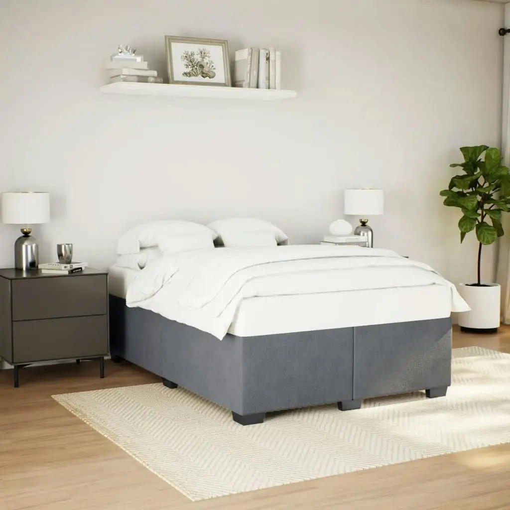 Bed Frame without Mattress Dark Grey??Double Velvet 3284683