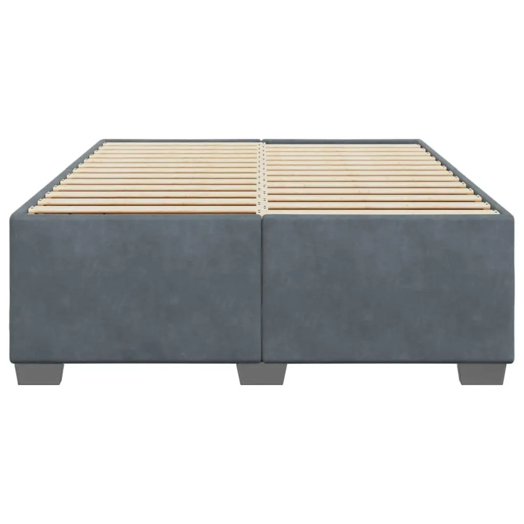 Bed Frame without Mattress Dark Grey??Queen Velvet 3284685