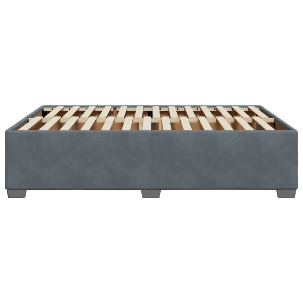 Bed Frame without Mattress Dark Grey??Queen Velvet 3284685