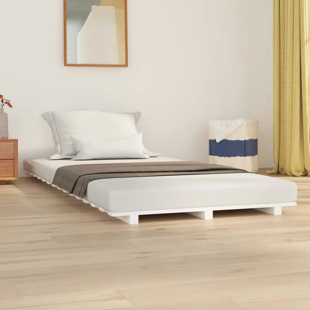 Bed Frame without Mattress White 90x190 cm Solid Wood Pine 824589