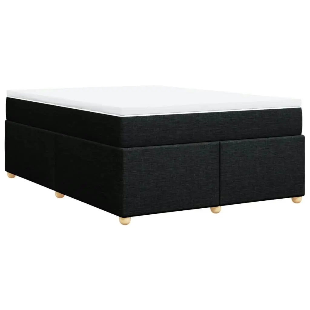 Box Spring Bed with Mattress Black Double Fabric 3285425