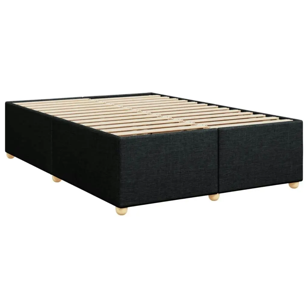 Box Spring Bed with Mattress Black Double Fabric 3285425