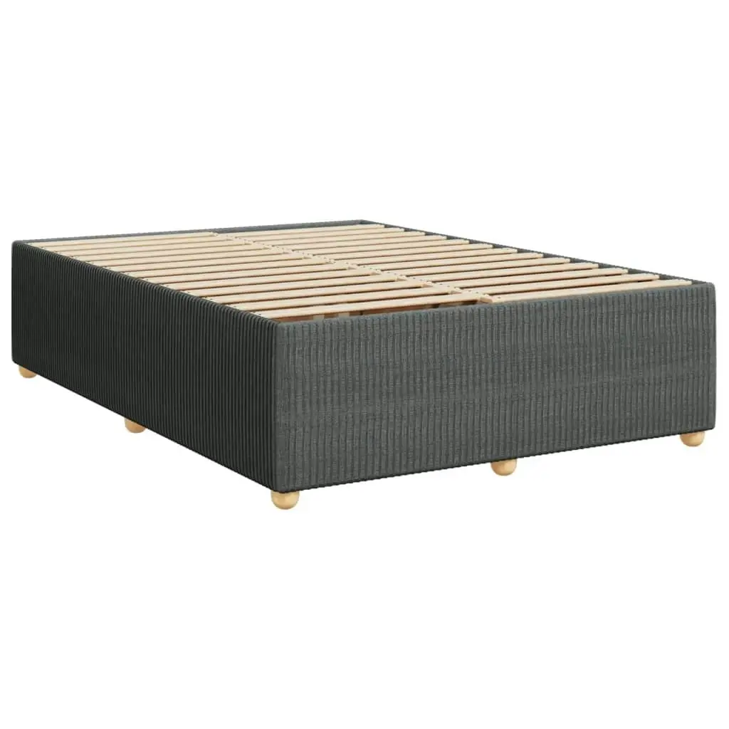 Box Spring Bed with Mattress Black Double Fabric 3285697