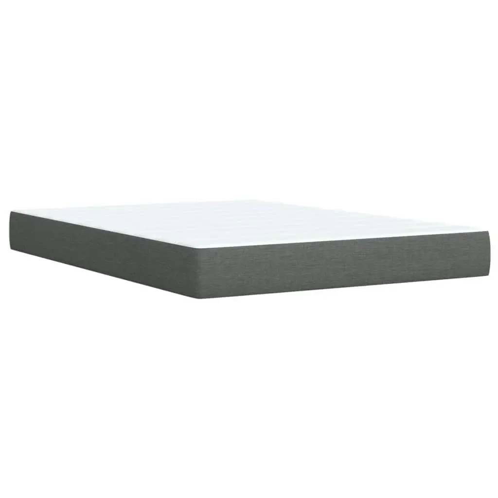 Box Spring Bed with Mattress Black Double Fabric 3285697