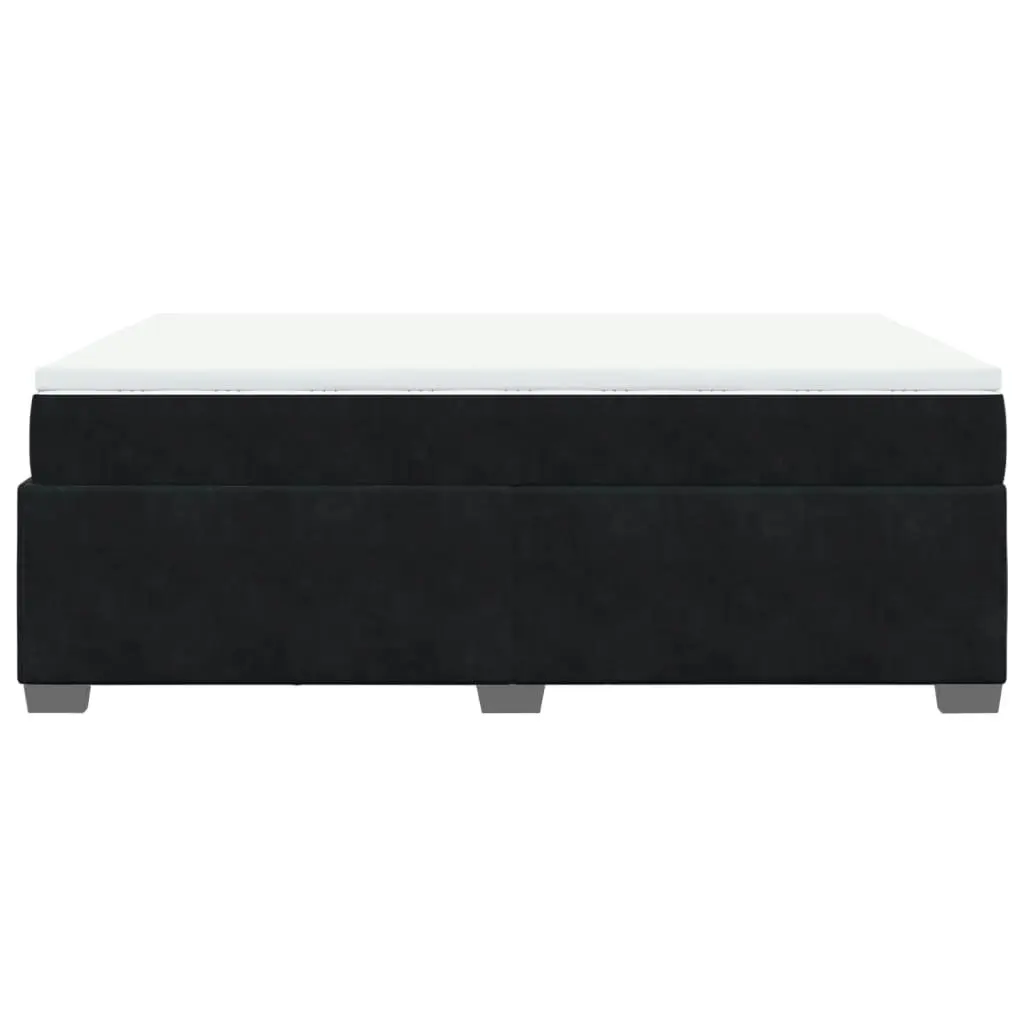 Box Spring Bed with Mattress Black Double Velvet 3285328