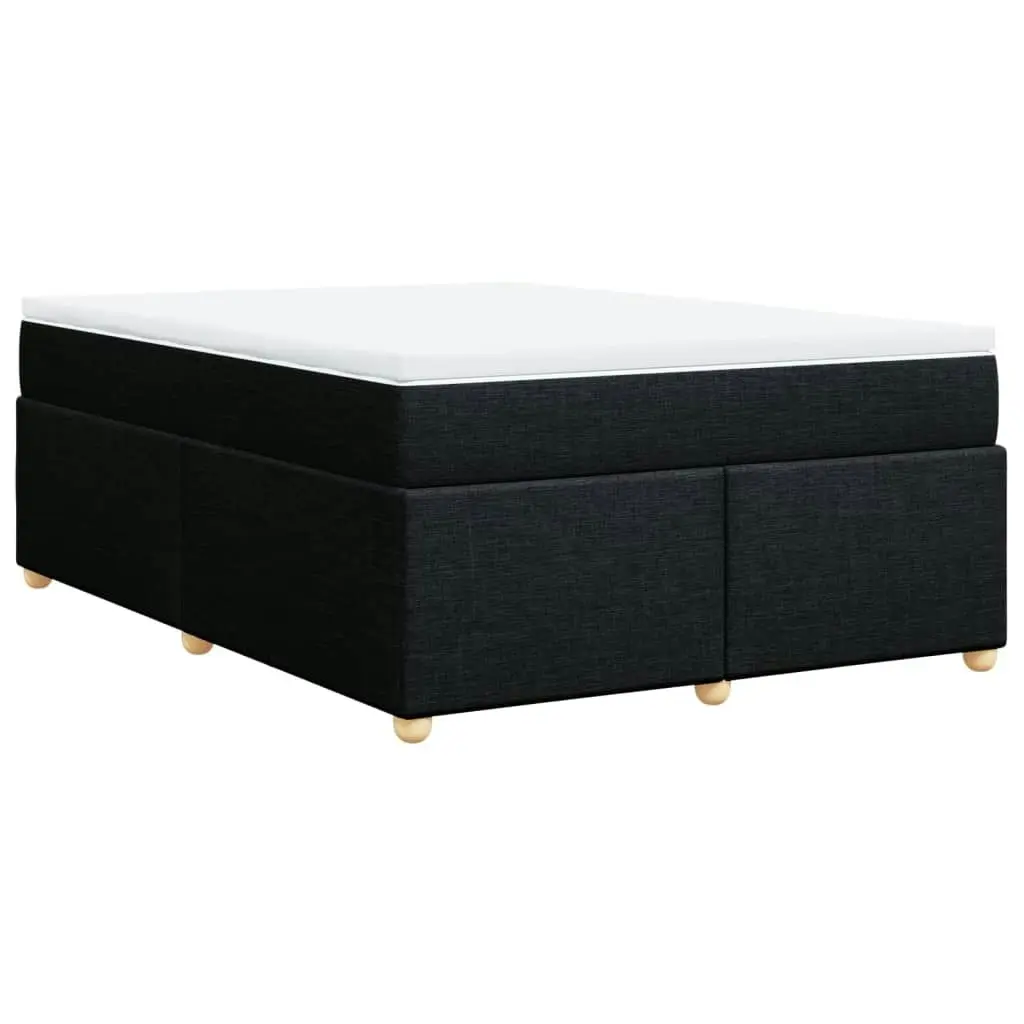 Box Spring Bed with Mattress Black Queen Fabric 3285427